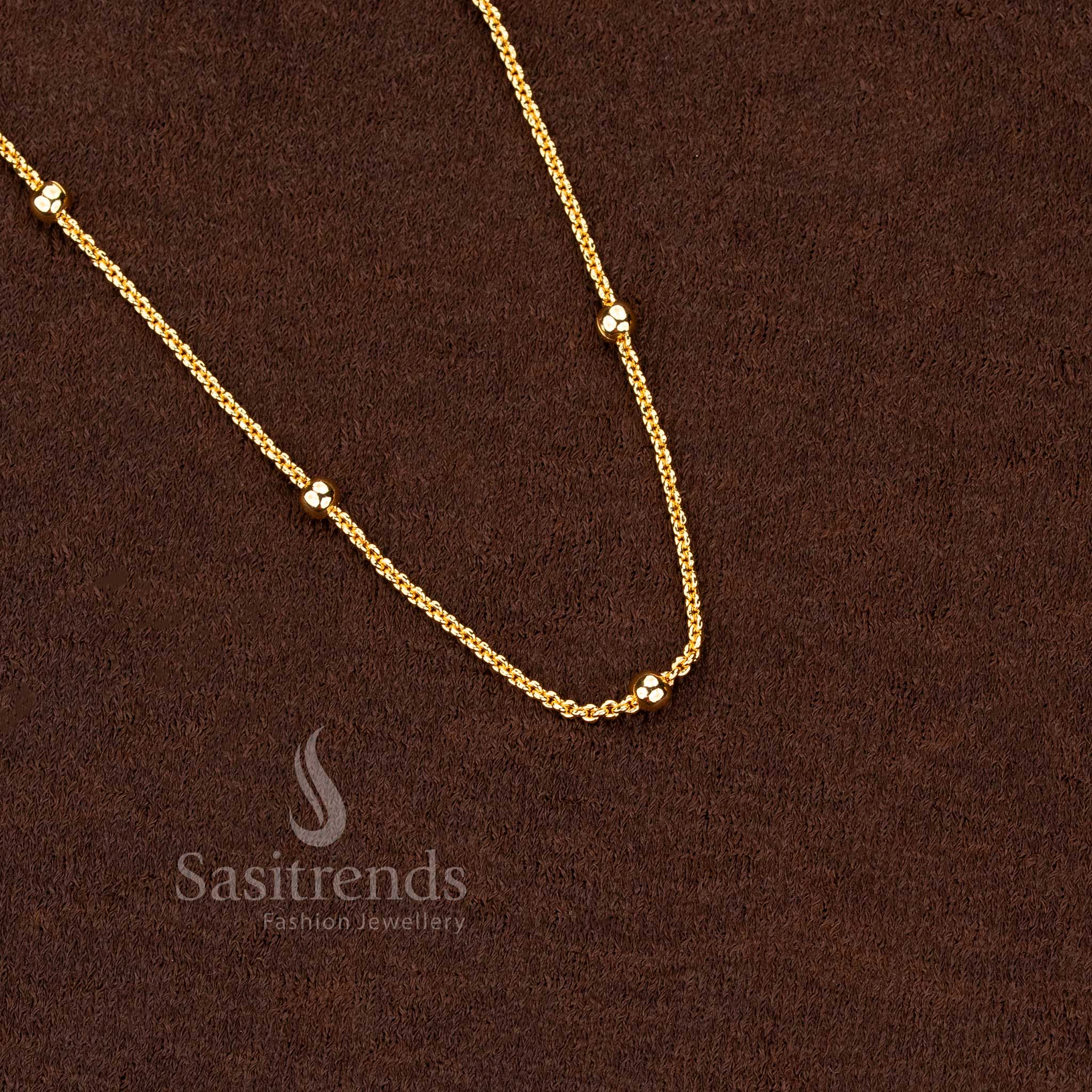 traditional one gram real gold look Micro gold plated 18 inches chain | 24K gold plated - Sasitrends
