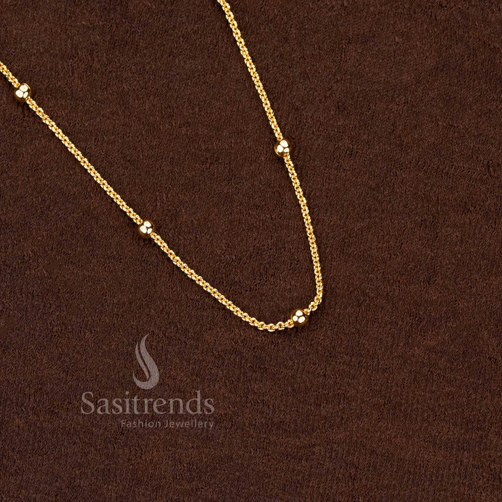 traditional one gram real gold look Micro gold plated 18 inches chain | 24K gold plated - Sasitrends