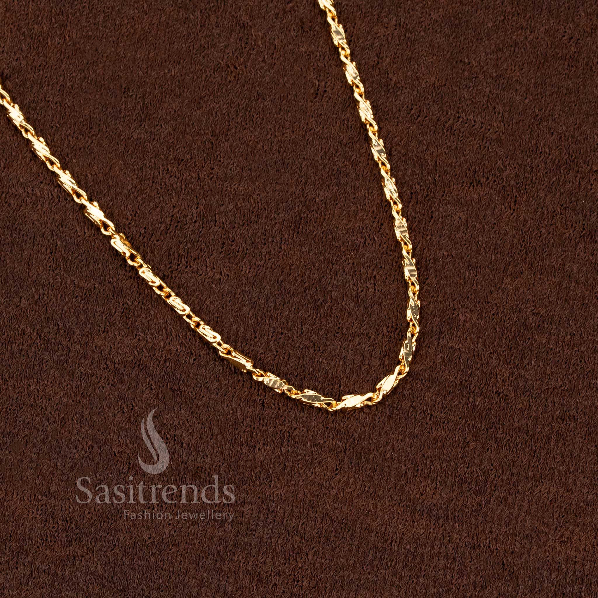 real gold look guaranteed traditional Micro gold plated 18 inches chain | 24K gold plated - Sasitrends