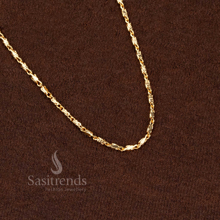real gold look guaranteed traditional Micro gold plated 18 inches chain | 24K gold plated - Sasitrends
