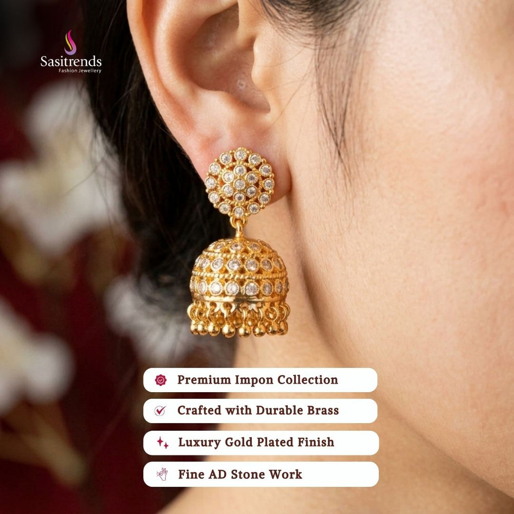 Micro gold plated jhumka model image - Sasitrends