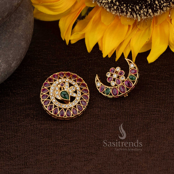 South Indian Bridal Hair Accessory Sun & Moon Design 