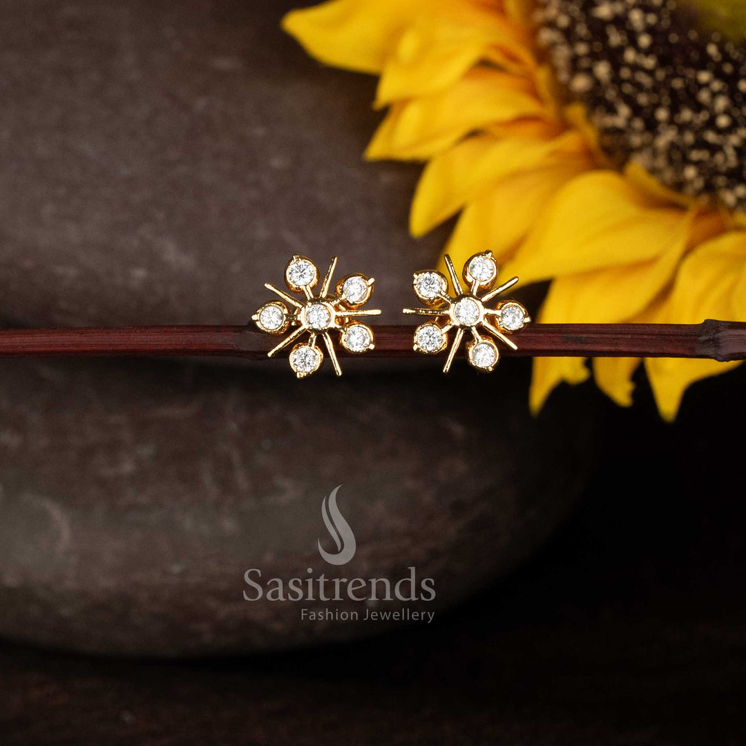 Impon AD Stone Floral Stud Earrings for Women - Sasitrends