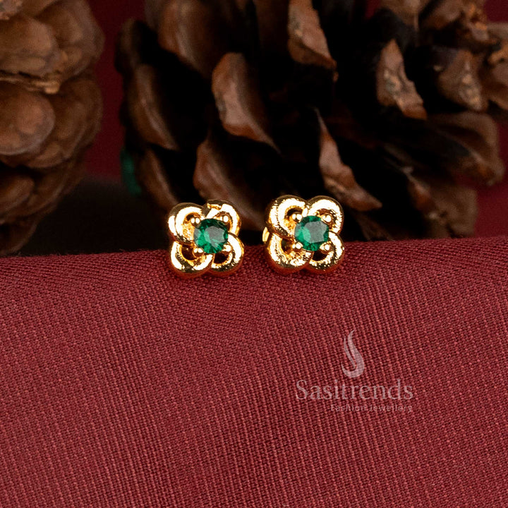 Sasitrends impon micro gold plated ad bloom dot stud earrings 