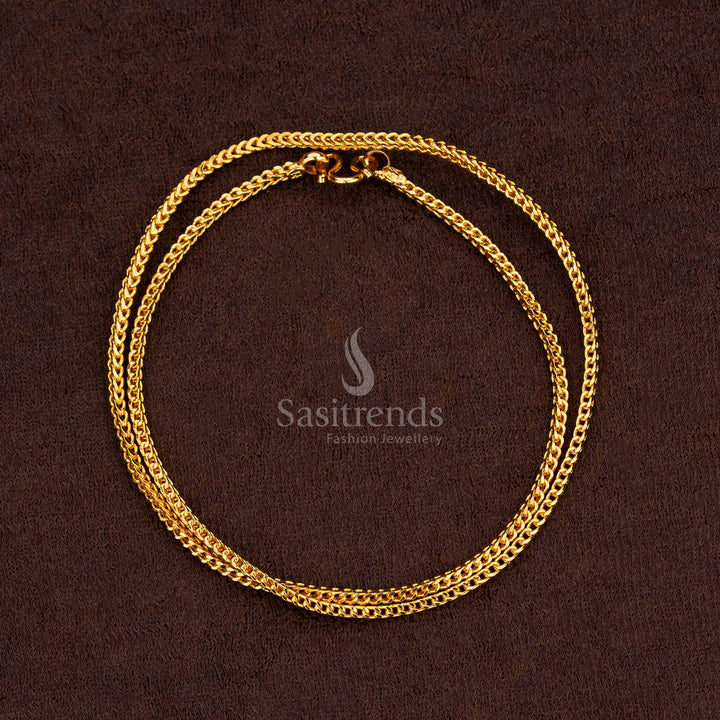 Guaranteed One Gram Micro Gold Plated Singapore Square Chain | Real Gold Look Alike