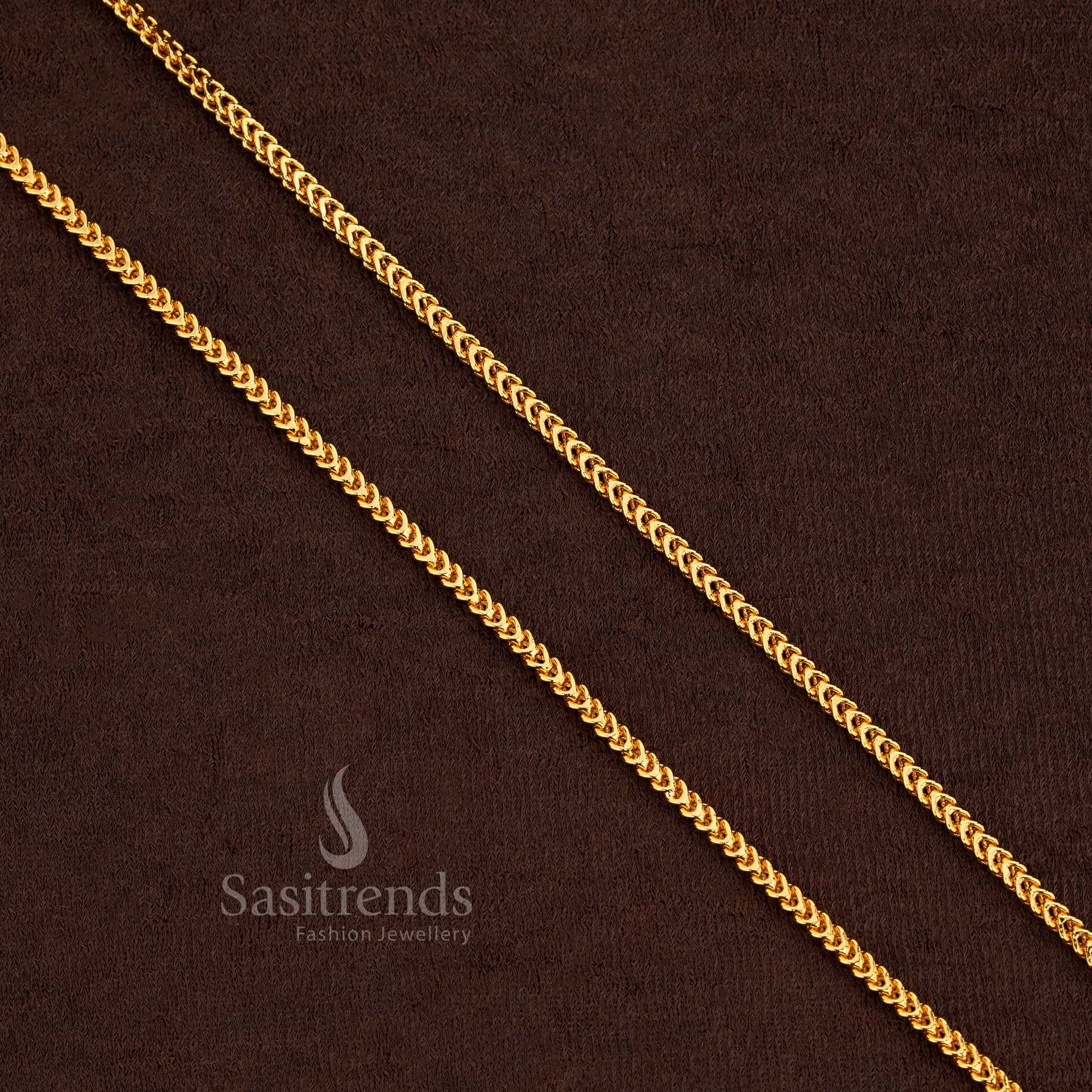 Guaranteed One Gram Micro Gold Plated Singapore Square Chain | Real Gold Look Alike