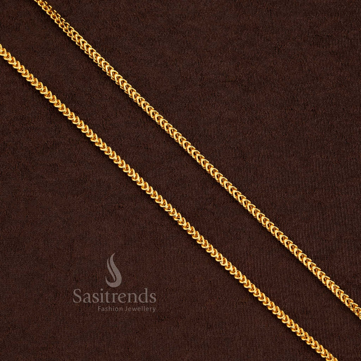 Guaranteed One Gram Micro Gold Plated Singapore Square Chain | Real Gold Look Alike