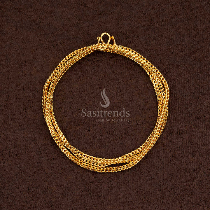 Guaranteed One Gram Micro Gold Plated Singapore Square Chain | Real Gold Look Alike