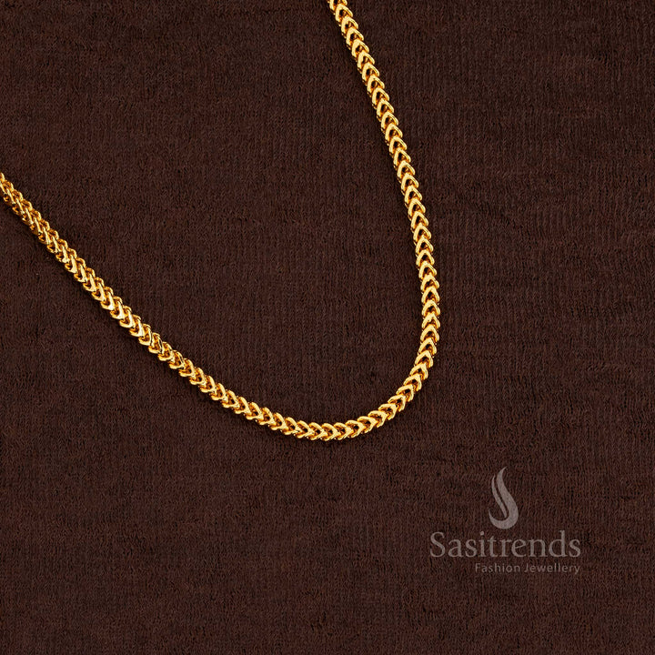 Sasitrends Guaranteed 24K Micro Gold Plated Singapore Square Chain Thick 24 Inches , Real Gold look alike