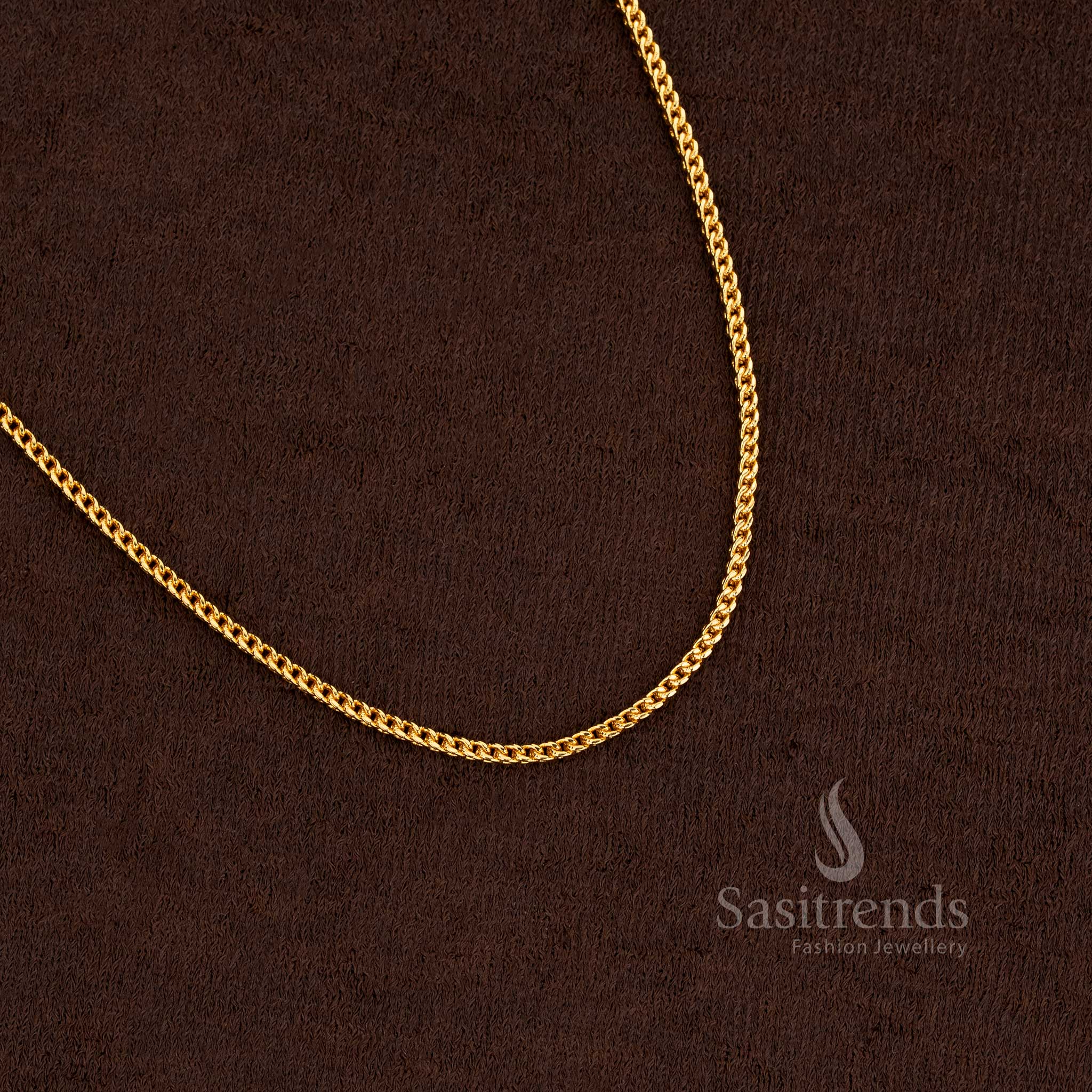 Sasitrends Micro Gold Plated Singapore Square Chain Thin 24 Inches , Real Gold look alike