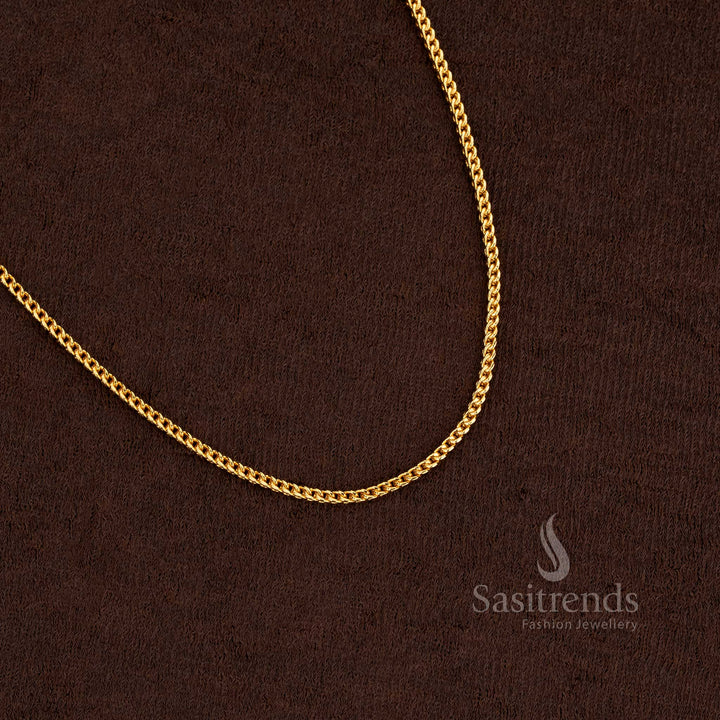 Sasitrends Micro Gold Plated Singapore Square Chain Thin 24 Inches , Real Gold look alike