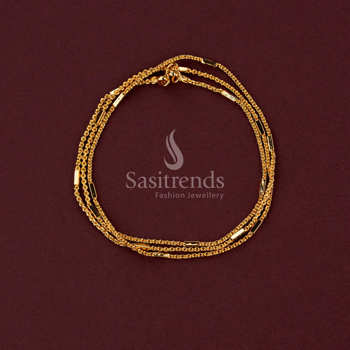 Elegant Savitham Link chain crafted with detailed traditional patterns and premium jewellery artistry for women - Sasitrends.