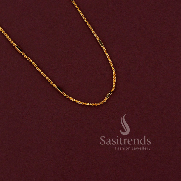 Traditional designer chain showcasing intricate craftsmanship with luxurious micro gold plated finishing for special occasions - Sasitrends.