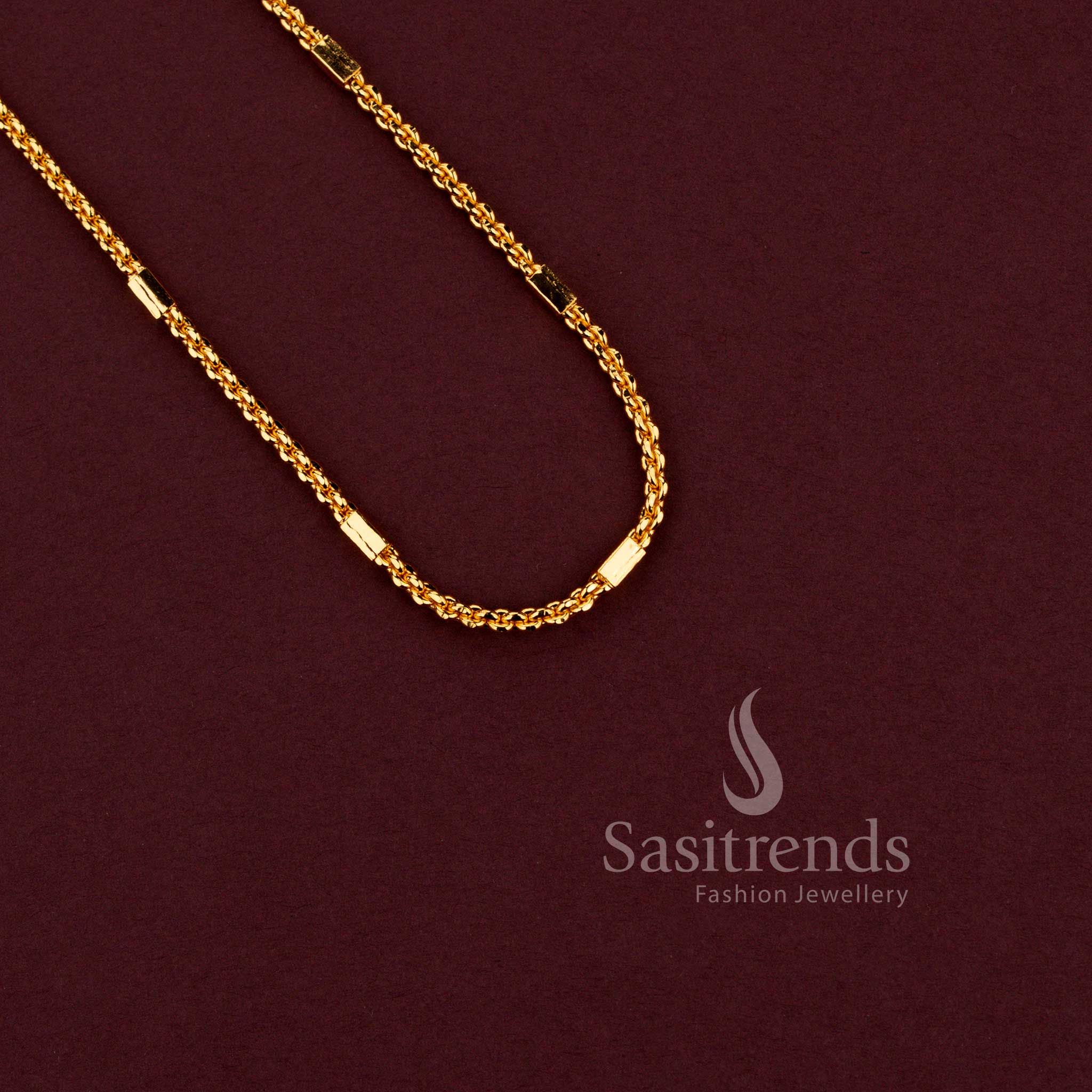 Guaranteed one gram micro gold plated Royal Link designer chain with refined traditional detailing and elegant gold-like finish - Sasitrends.