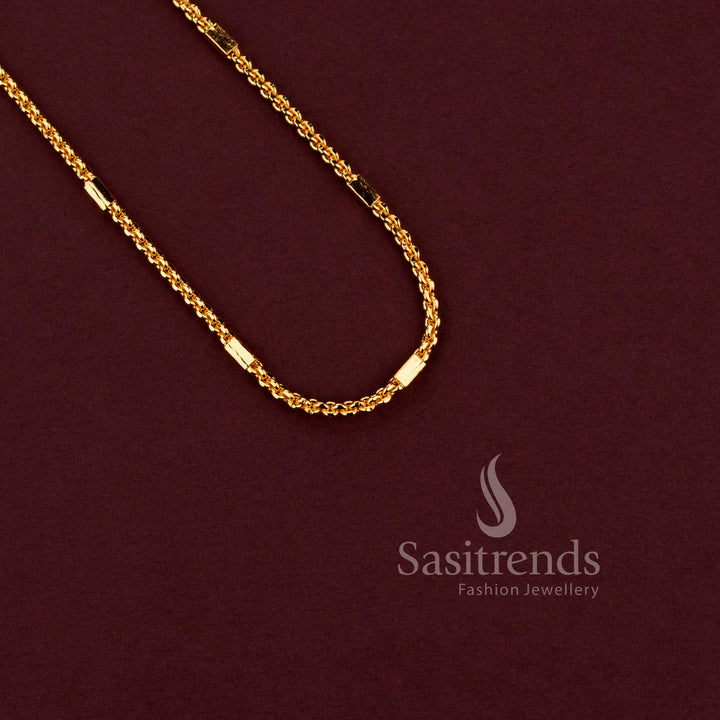 Guaranteed one gram micro gold plated Royal Link designer chain with refined traditional detailing and elegant gold-like finish - Sasitrends.