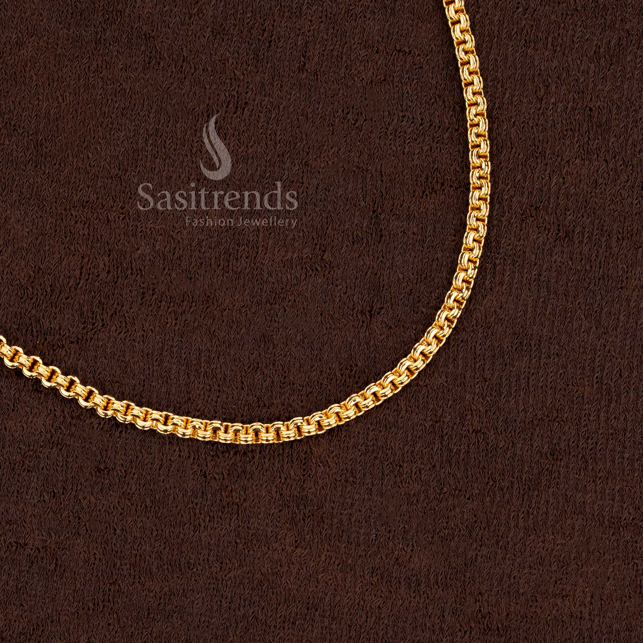 Traditional 24K Look Micro Gold Plated Round and Square Chain