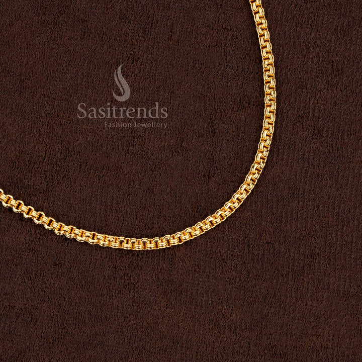 Traditional 24K Look Micro Gold Plated Round and Square Chain