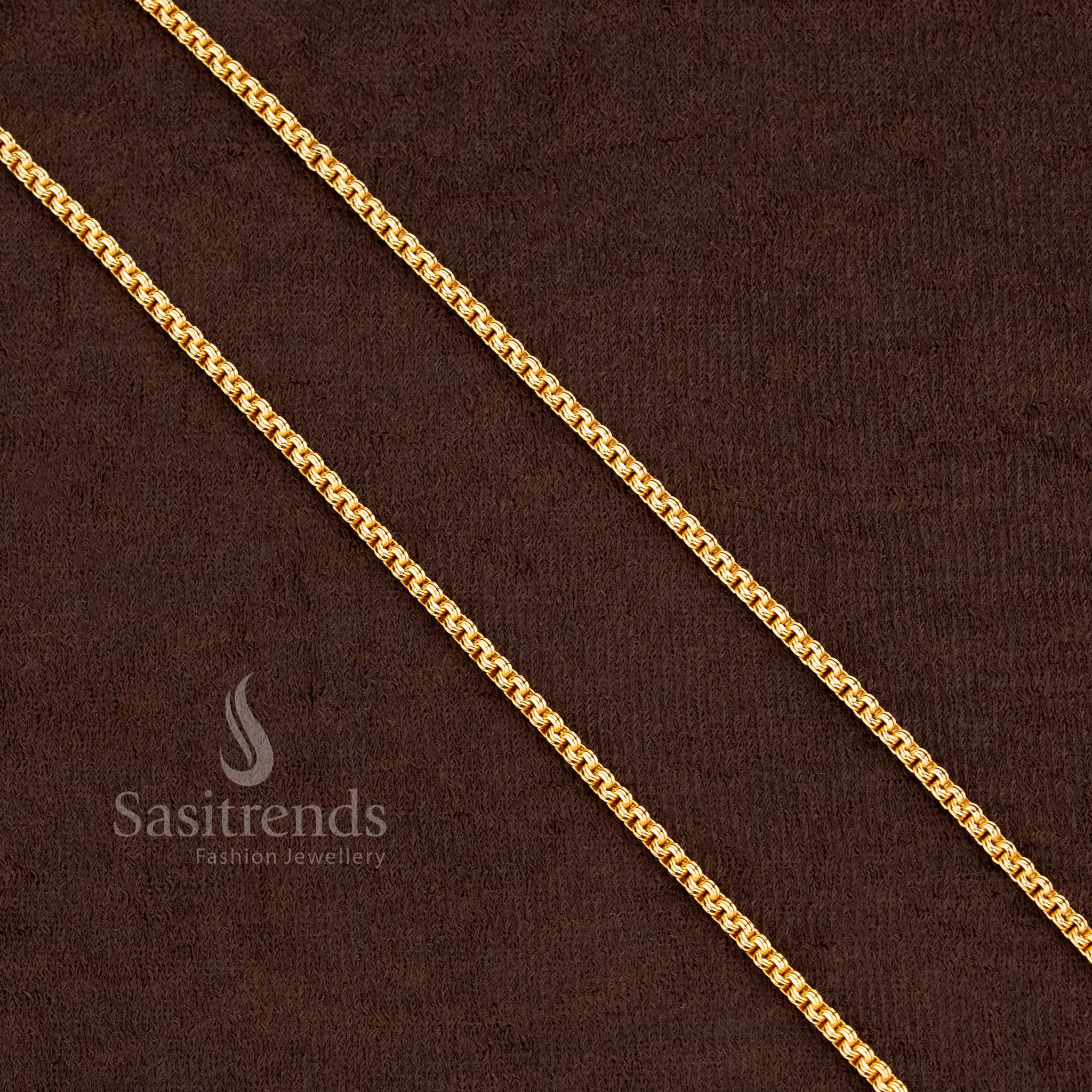 Traditional 24K Look Micro Gold Plated Round and Square Chain