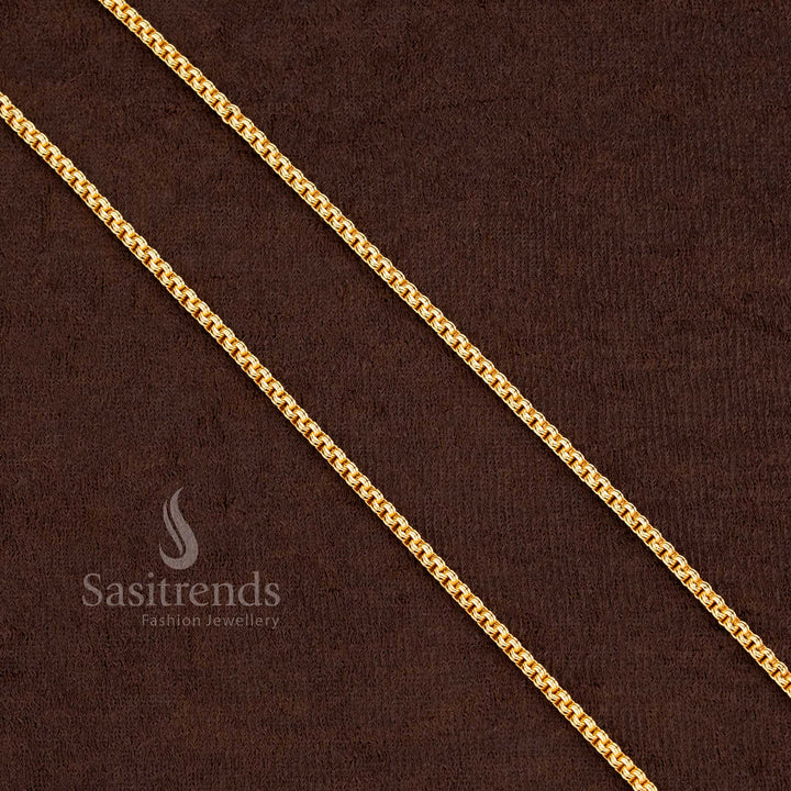 Traditional 24K Look Micro Gold Plated Round and Square Chain