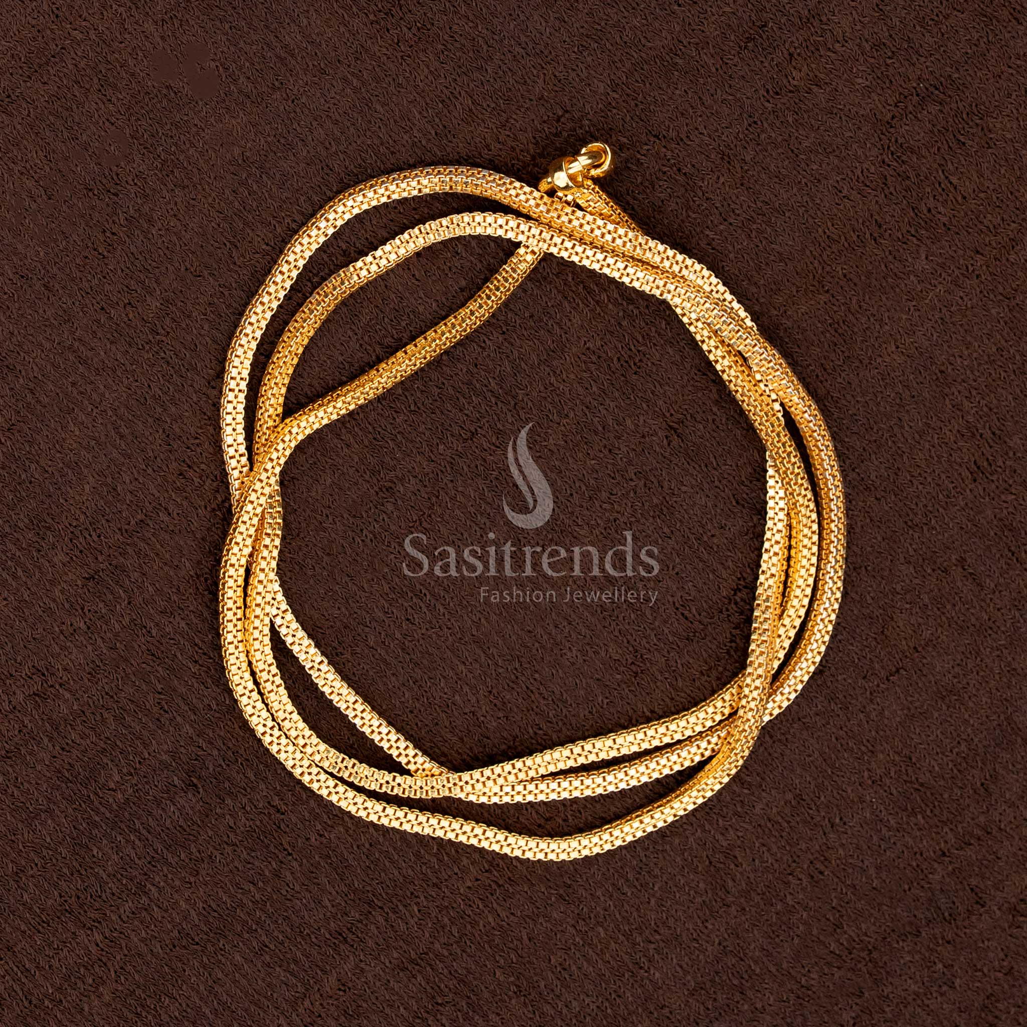 Traditional 24K Look Micro Gold Plated Round and Square Chain