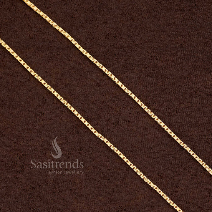 Elegant Temple Wear Micro Gold Plated Round & Square Pattern Chain