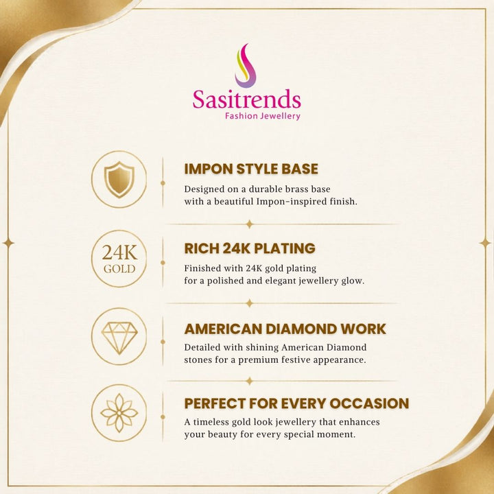 Guaranteed impon micro gold plated AD stone bangles - Sasitrends