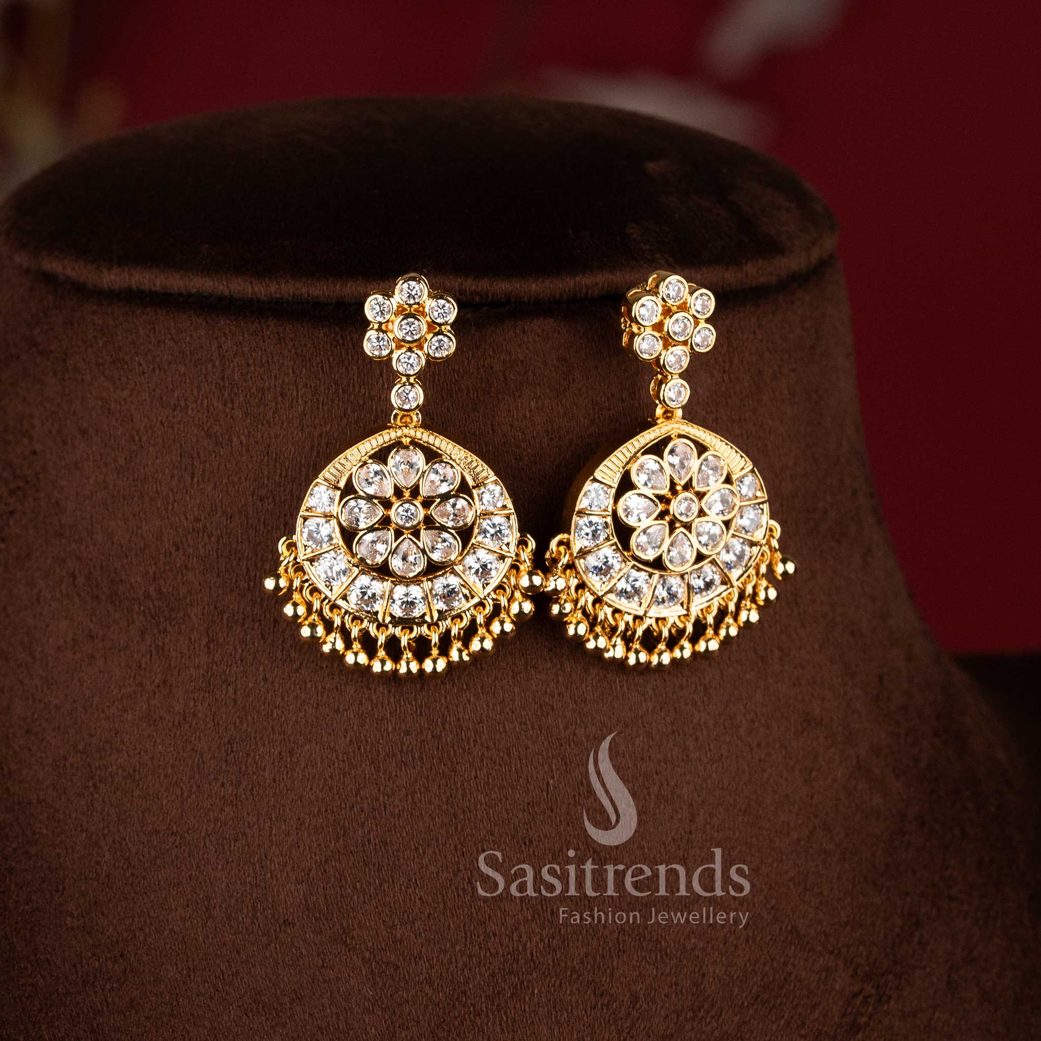 Festive and wedding wear double layer pendant necklace set crafted in matte gold plated finish - Sasitrends