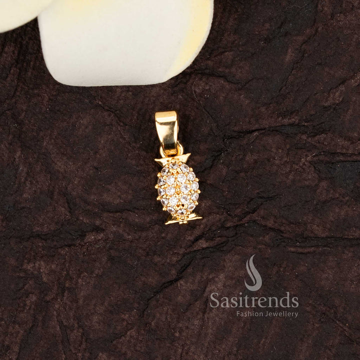 Exquisite 24k micro gold plated american diamond Oval pendants 