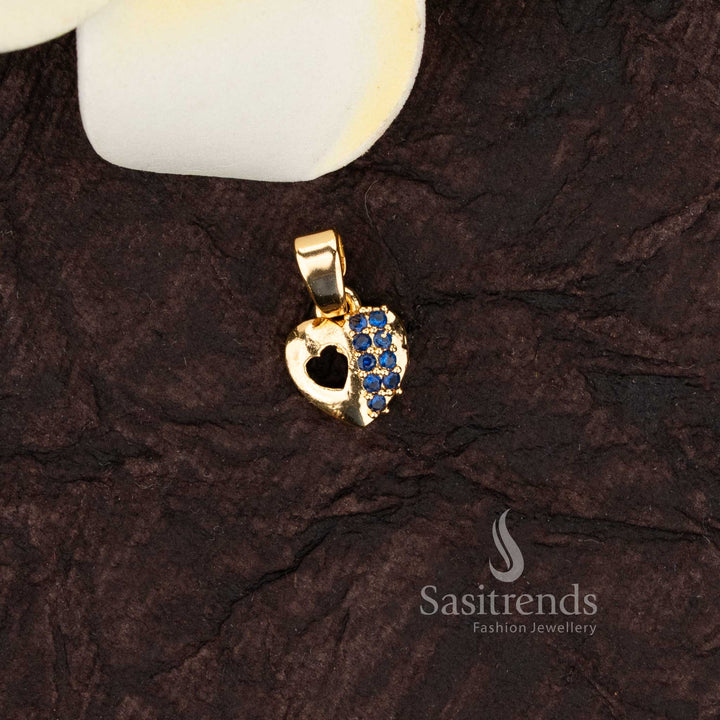 Exquisite 24k micro gold plated american diamond heart pendants 