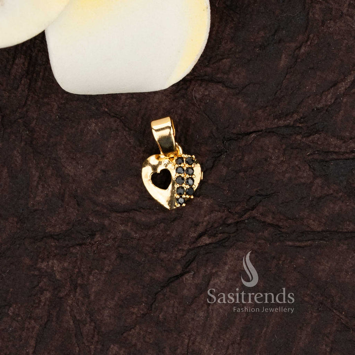 Elegant 24k micro gold plated american diamond heart pendants 