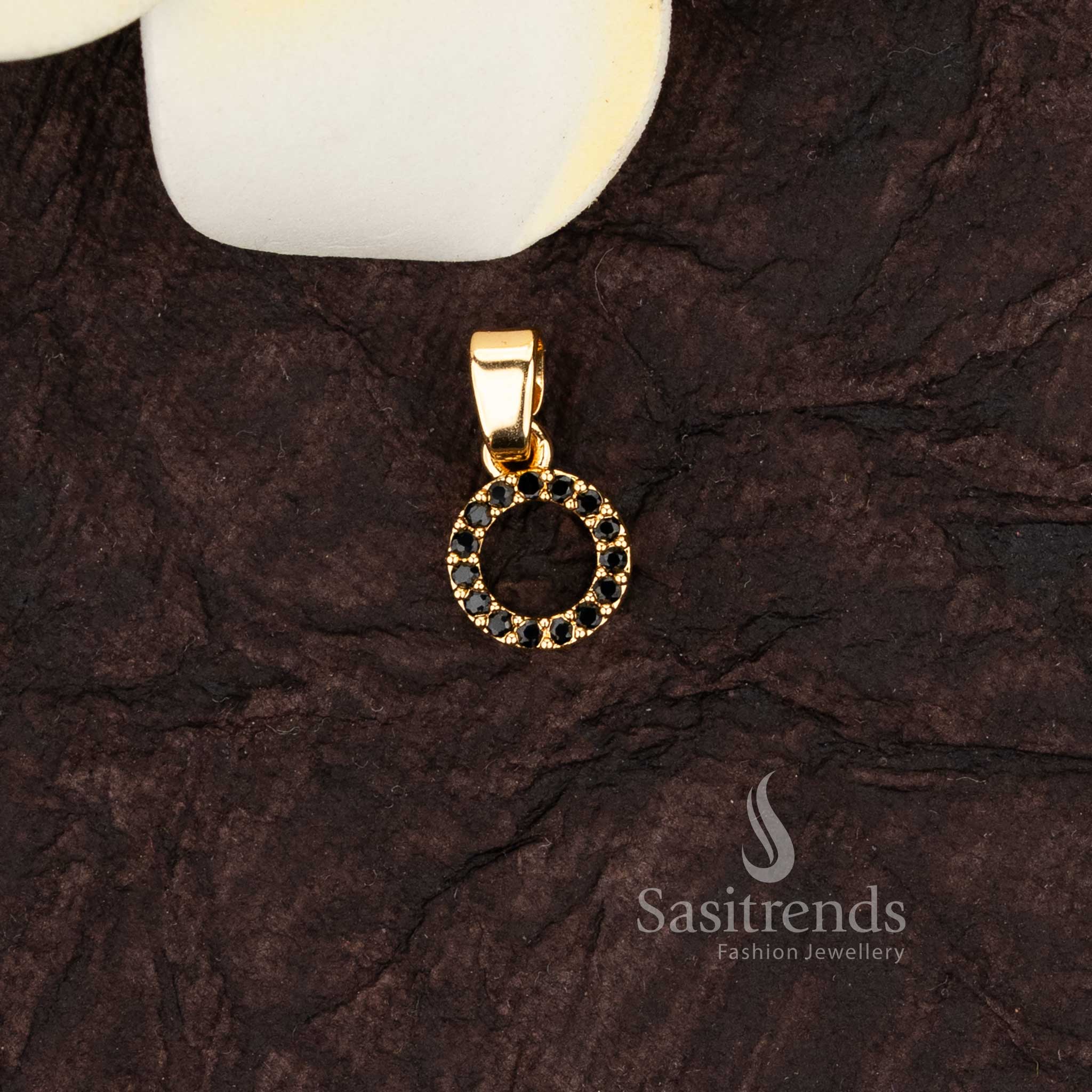 Elegant 24k micro gold plated american diamond Circle pendants 