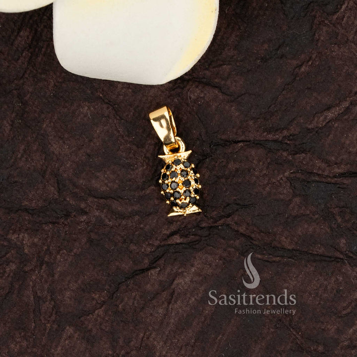 Elegant 24k micro gold plated american diamond oval pendants 