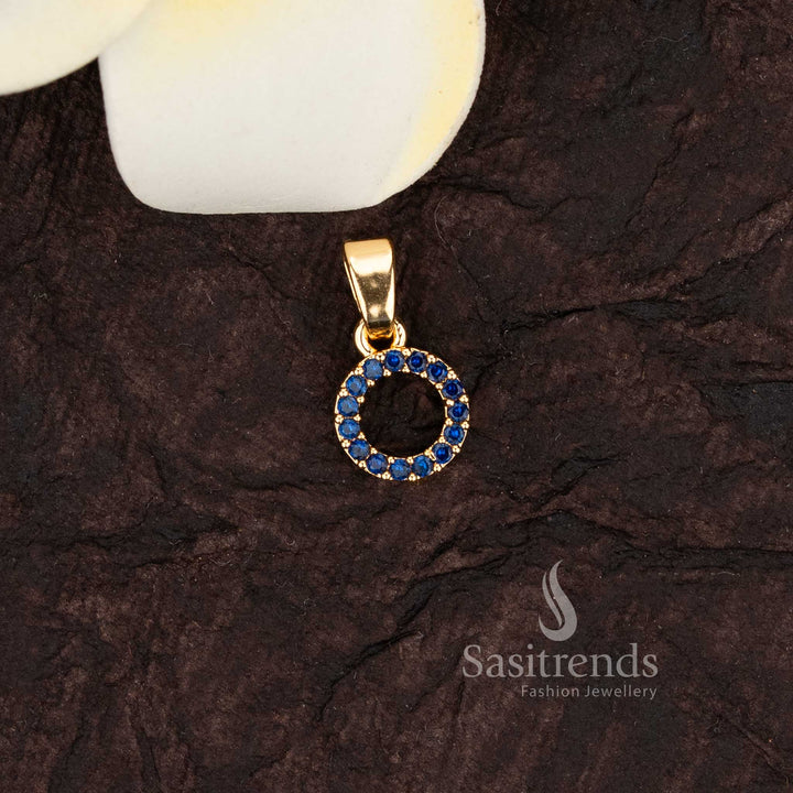 Elegant 24k micro gold plated american diamond circle pendants  