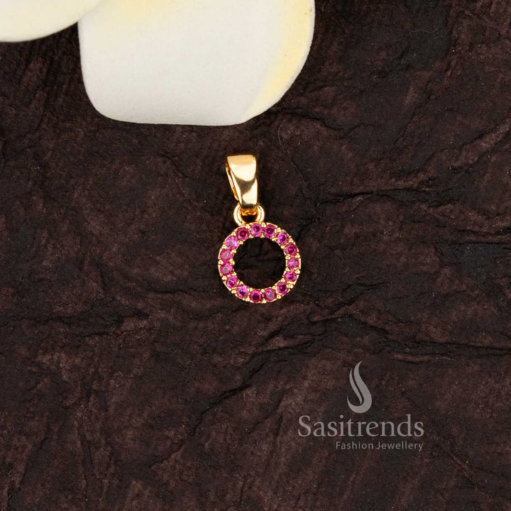 Elegant 24k micro gold plated american diamond circle pendants   