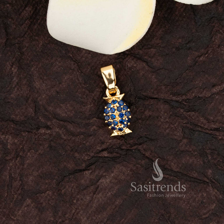 Elegant 24k micro gold plated american diamond oval pendants  
