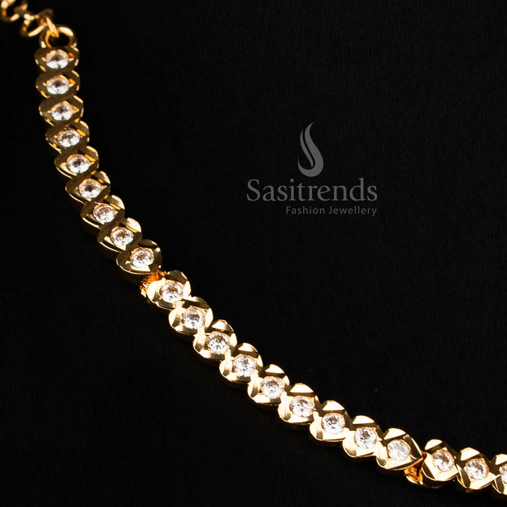 Traditional White Micro Gold Plated Polki Chandbali Addigai Pendant Necklace Design – sasitrends