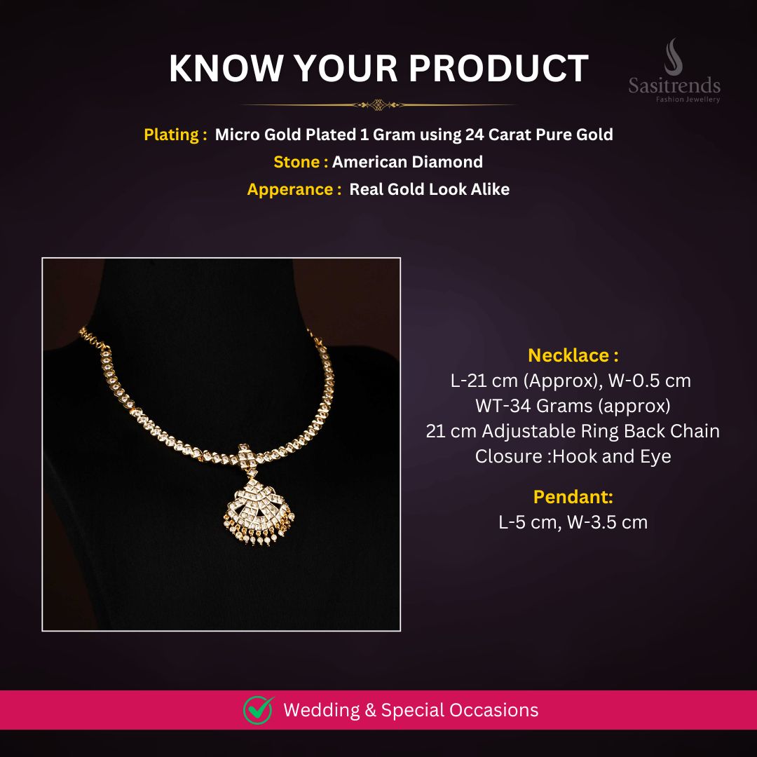 Micro Gold Plated necklace measurement image - Sasitrends