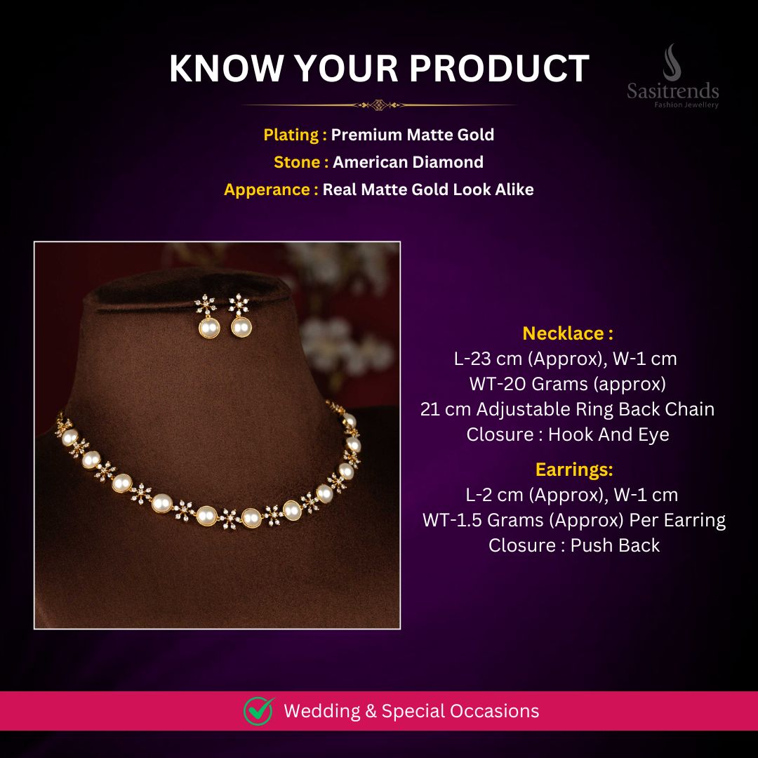 Micro Gold Plated Necklace Set Measurement Image - Sasitrends