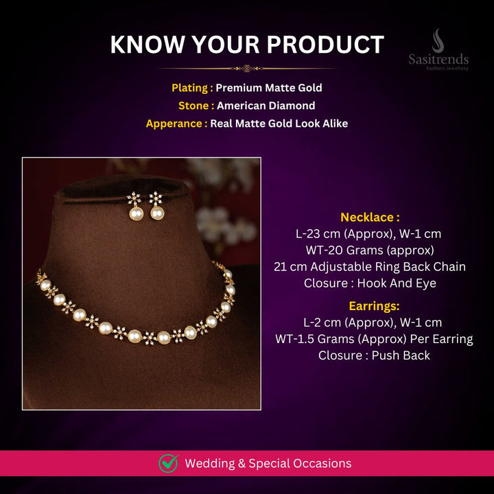 Micro Gold Plated Necklace Set Measurement Image - Sasitrends