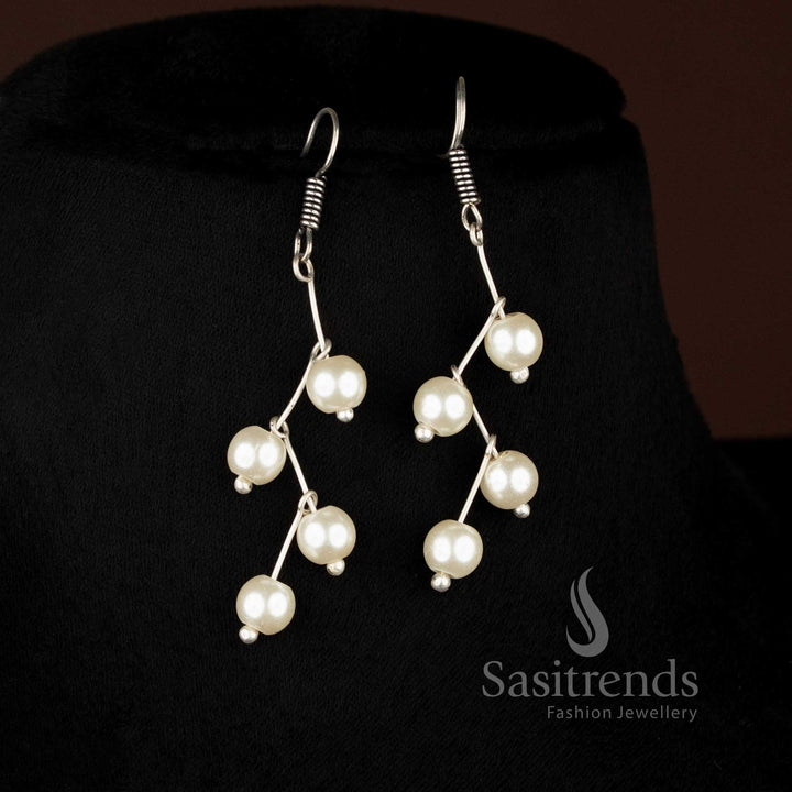 Statement oxidised necklace set with pearls and detailed wire design for gatherings Sasitrends