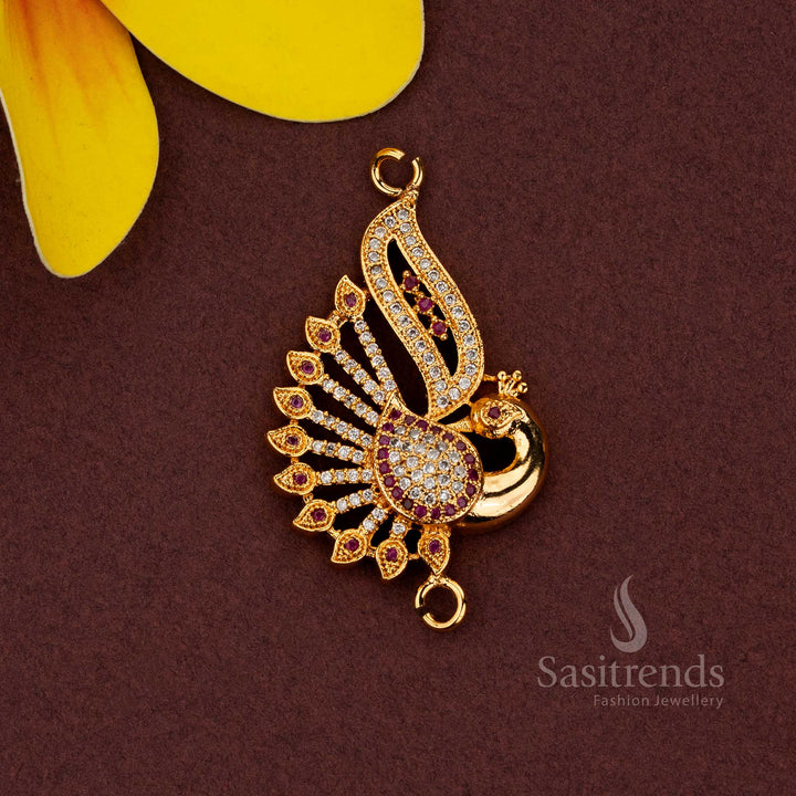 Exquisite Micro Gold Plated AD Stone Mugappu Pendant for Traditional Festive & Wedding Wear Jewellery - Guaranteed