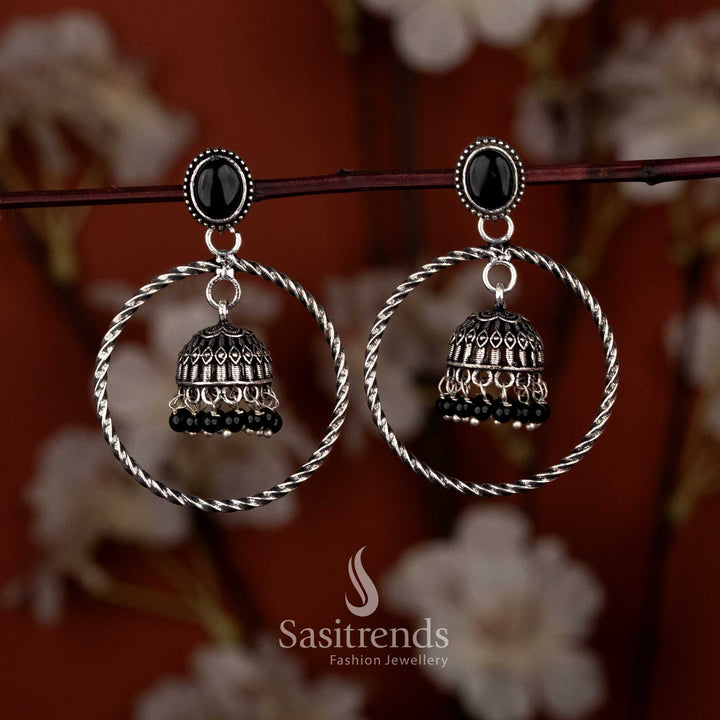 Delicate mini jhumka earrings with twisted hoops for casual ethnic daywear & temple rituals – Sasitrends