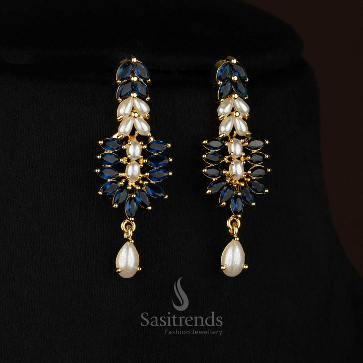 Party-style AD necklace featuring leaf motif design with refined sparkle