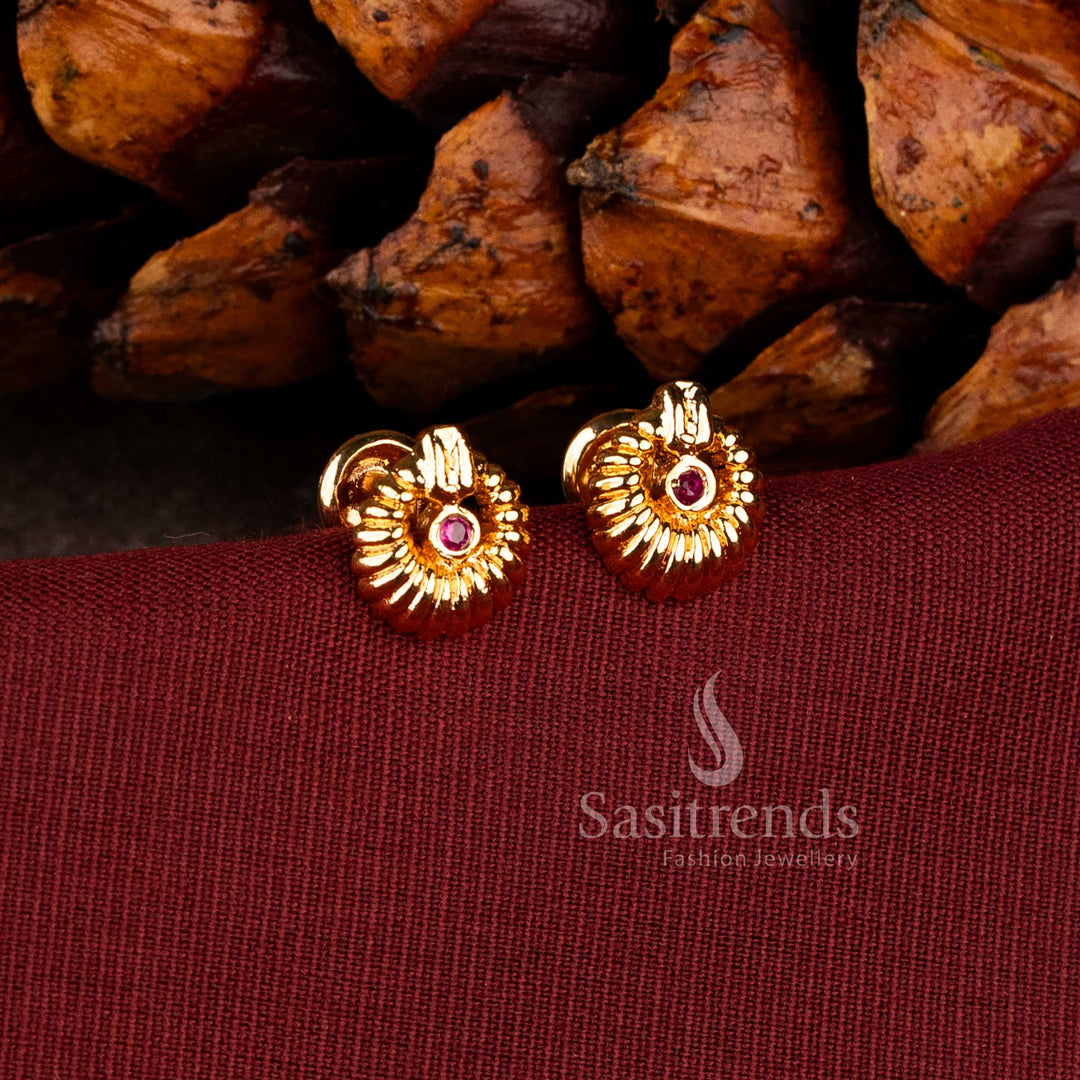 Traditional gold plated radiant sunburst earrings for daily ethnic wear - Sasitrends
