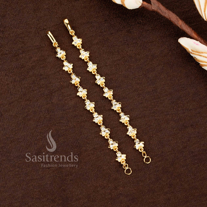 Traditional Impon Gati Micro Gold Plated Tri-Leaf Bud Motif Matil – Guaranteed Jewellery look like real gold - Sasitrends