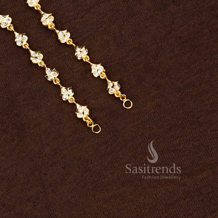 Traditional Impon Gati Micro Gold Plated Tri-Leaf Bud Motif Matil – Guaranteed Jewellery look like real gold - Sasitrends