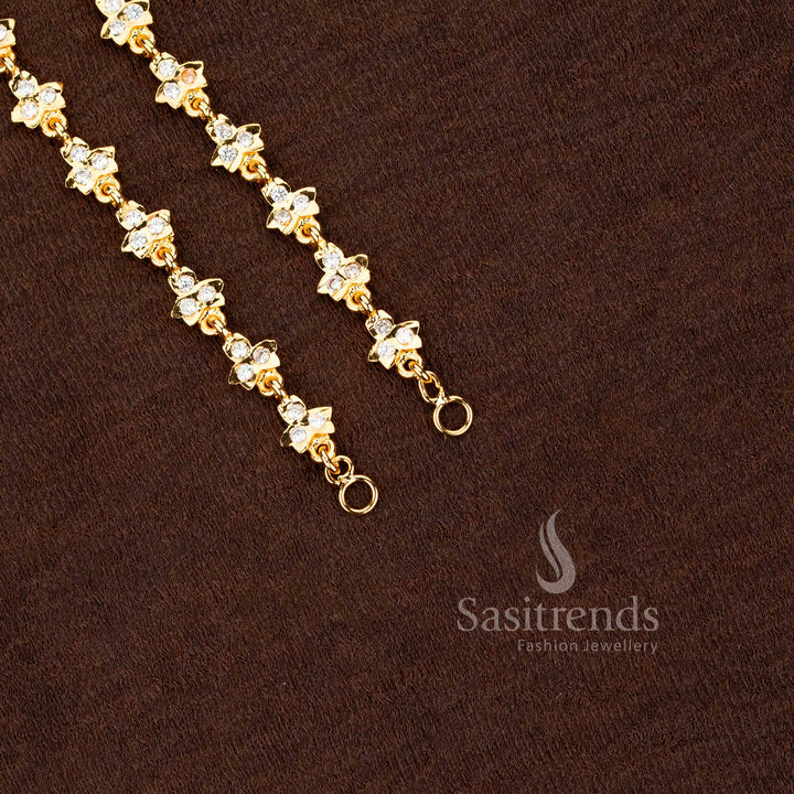 Traditional Impon Gati Micro Gold Plated Tri-Leaf Bud Motif Matil – Guaranteed Jewellery look like real gold - Sasitrends