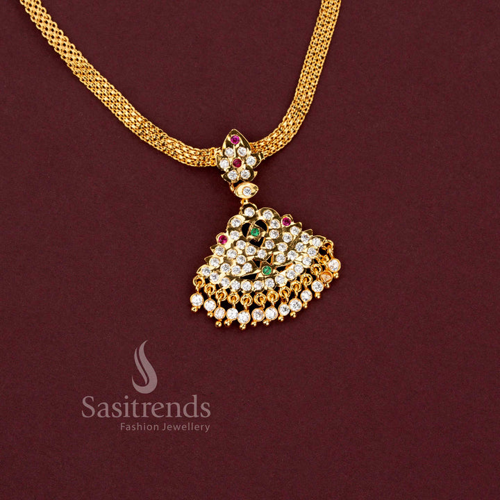 Refined ethnic style impon addigai neckpiece with luxurious stone embellishments - Sasitrends