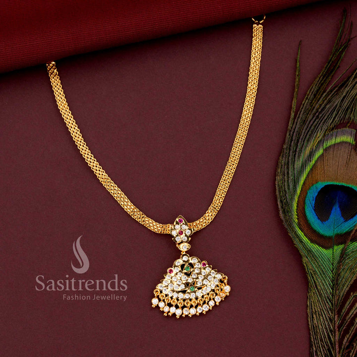 Refined ethnic style impon addigai neckpiece with luxurious stone embellishments - Sasitrends