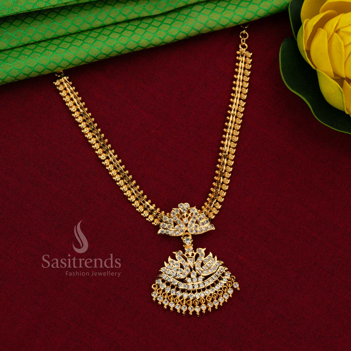  Traditional Impon Attigai Annapakshi Swan Muvvala chain haaram - sasitrends